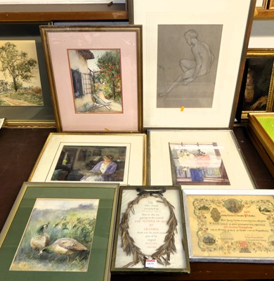 Lot 1039 - Assorted 20th century watercolours, to include...