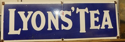 Lot 1045 - An enamel advertising sign for Lyons Tea, 91 x...