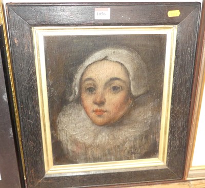 Lot 1056 - A 17th century style bust portrait oil on oak...