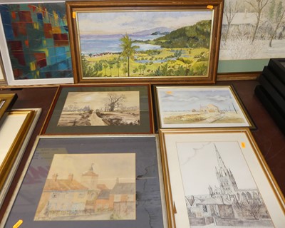 Lot 1064 - Assorted amateur artworks to include studies...