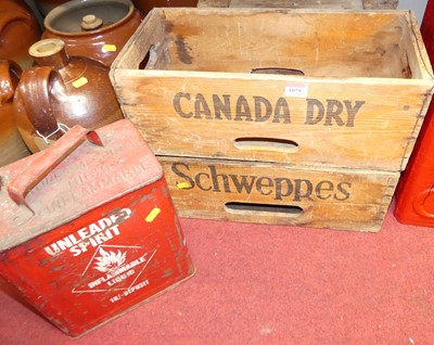 Lot 1079 - Three annotated pine drinks boxes, to include...