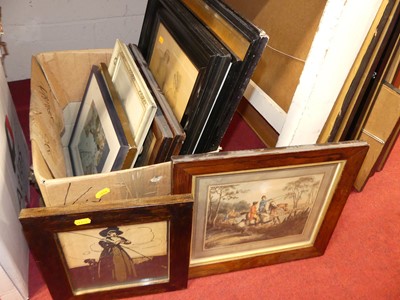 Lot 1083 - A box of assorted pictures and prints, to...