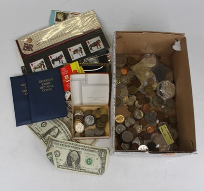 Lot 510 - A mixed lot of stamps, first day covers, coins...