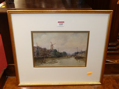 Lot 1089 - J Morris - Amsterdam, watercolour, signed...