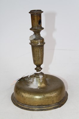 Lot 519 - An antique Spanish brass table candlestick...