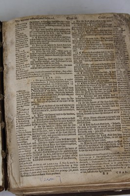 Lot 525 - An antique bible, signed Thomas Wolfson, and...