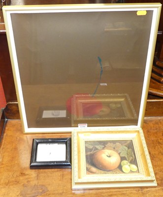 Lot 1100 - W. Hooper - Still life with fruit on a mossy...