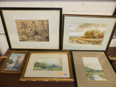 Lot 1104 - Assorted amateur watercolours, to include...