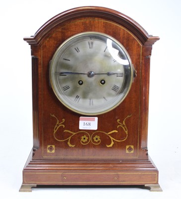 Lot 168 - An Edwardian mahogany and brass inlaid dome...