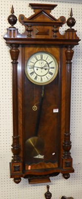 Lot 1198 - A late 19th century walnut Vienna regulator by...