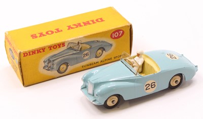 Lot 1186 - Dinky Toys, 107 Sunbeam Alpine Sports, pale...