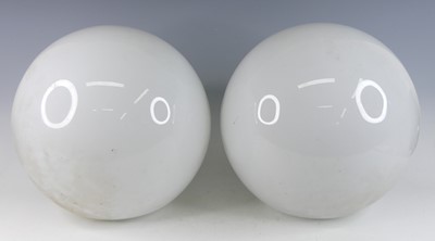 Lot 626 - A pair of mid-20th century oversize milk glass...