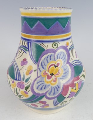 Lot 515 - A Poole Pottery floral decorated vase, of...