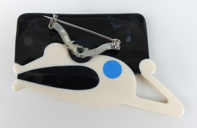 Lot 598 - Lea Stein (b.1936) - a plastic cat brooch,...