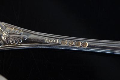 Lot 2082 - A set of six William IV silver tablespoons, in...