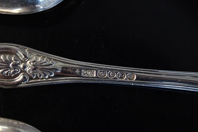 Lot 2082 - A set of six William IV silver tablespoons, in...