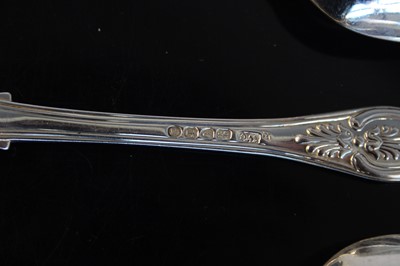 Lot 2082 - A set of six William IV silver tablespoons, in...