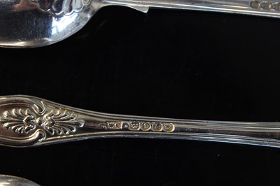 Lot 2082 - A set of six William IV silver tablespoons, in...