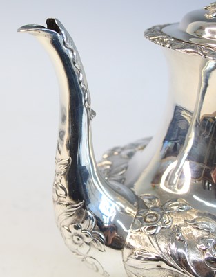 Lot 2098 - A Victorian silver teapot, of squat baluster...