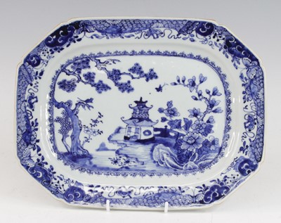 Lot 2355 - A Chinese blue and white export porcelain meat...