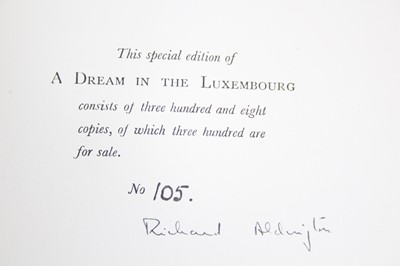 Lot 2006 - Aldington, Richard: A Dream In The Luxembourg,...