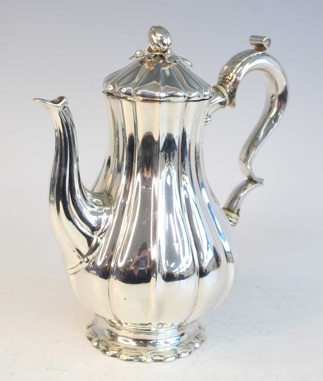 Lot 2086 - A William IV silver pedestal coffee pot, of...