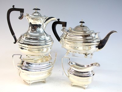 Lot 2139 - A George V silver four-piece tea and coffee...