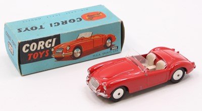 Lot 1240 - Corgi Toys No. 302, M.G.A Sports Car, red body,...