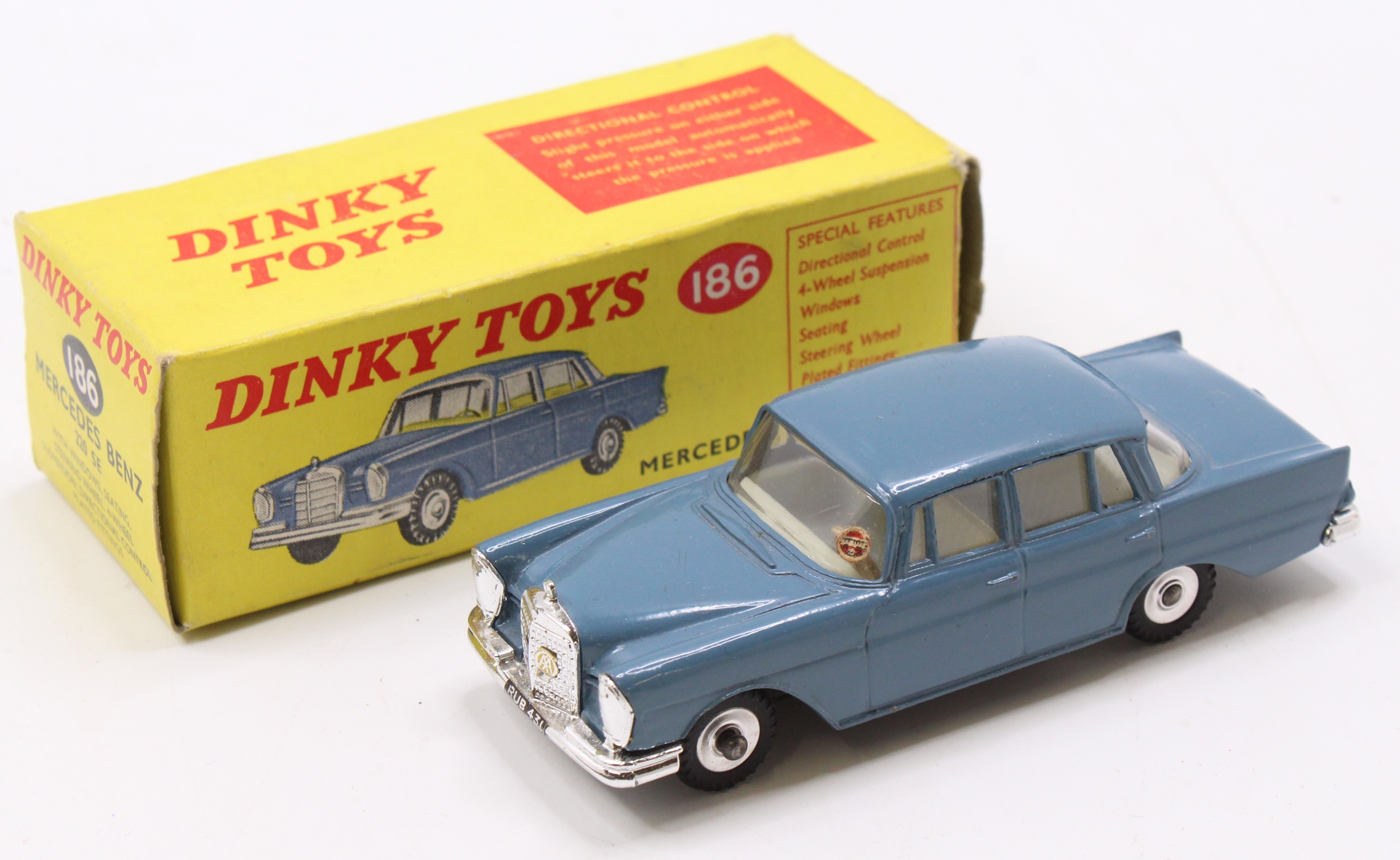 メルセデス ベンツ 220SE (W111) - 英国ディンキートイズ #186 Boxed Dinky Toys 186 – Mercedes Benz 220 SE - Sally Antiques
