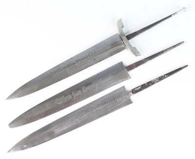 Lot 153 - A German Third Reich SA dagger blade, etched...