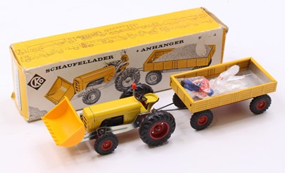 Lot 1763 - A CKO tin plate No. 445A wheel loader and...