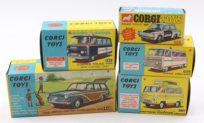 Lot 1278 - A collection of five various empty Corgi Toy...