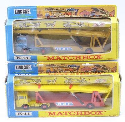 Lot 1429 - A Matchbox King Size car transporter group to...