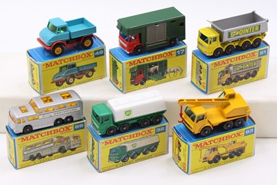 Lot 1379 - A collection of six Matchbox E type boxed...