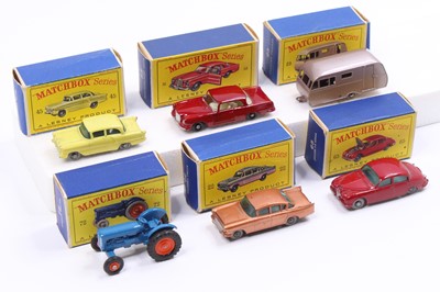 Lot 1368 - One tray containing six various boxed Matchbox...