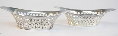 Lot 2093 - A pair of Victorian silver bonbon dishes, of...