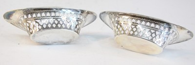 Lot 2093 - A pair of Victorian silver bonbon dishes, of...