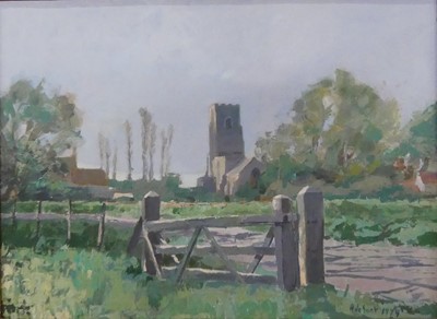 Lot 726 - Arnold de Soet (1924-1994) - A Suffolk Church,...