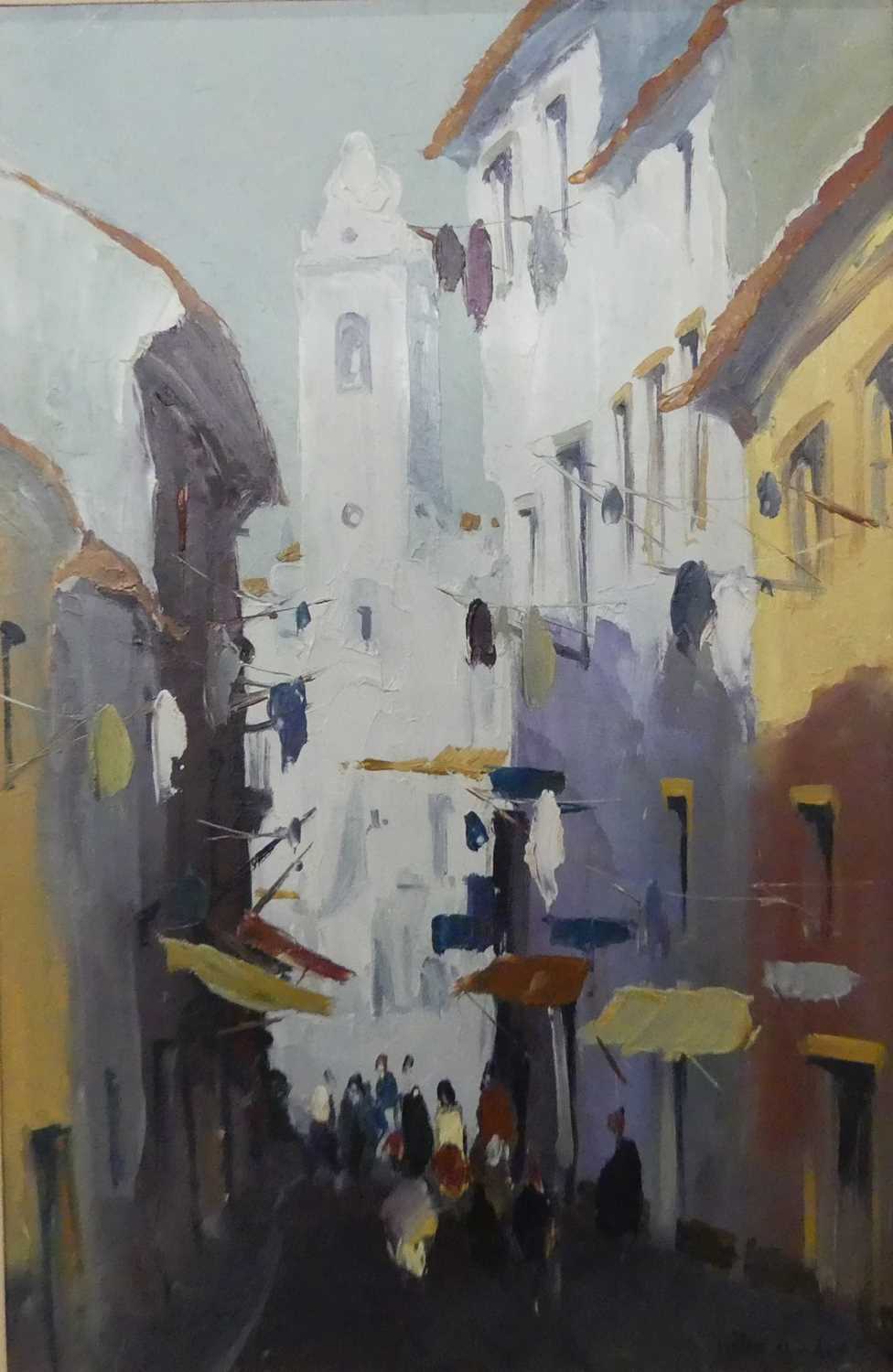 Lot 724 - Julio Amaro (1931-2007) - Mediterranean street...