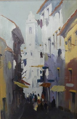 Lot 724 - Julio Amaro (1931-2007) - Mediterranean street...