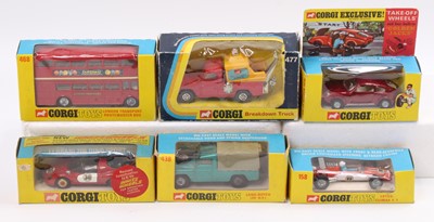 Lot 1289 - One box containing six boxed Corgi Toy diecast...