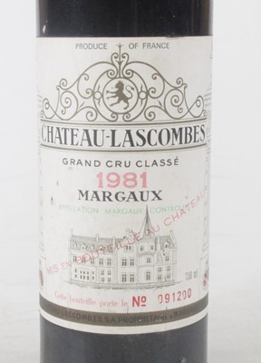 Lot 1087 - Château Lascombes, 1981, Margaux, one bottle