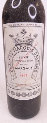 Lot 1092 - Château Marquis d'Alesme Becker, 1972, Margaux,...