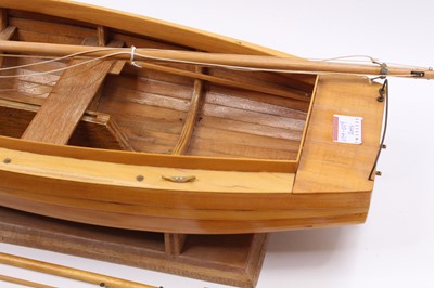 Lot 154 - Wooden model of a Open Dinghy with Lug Sail,...