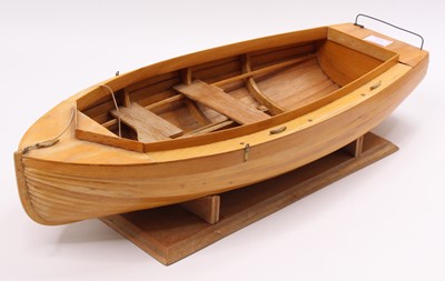 Lot 154 - Wooden model of a Open Dinghy with Lug Sail,...