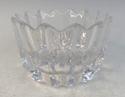 Lot 552 - An Orrefors crystal glass bowl, of faceted...