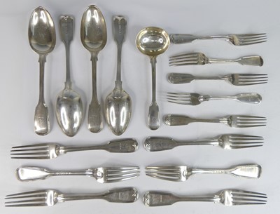 Lot 2103 - A part suite of Victorian silver cutlery,...