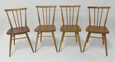 Lot 801 - Two pairs of 1960s Ercol blond elm model 391...