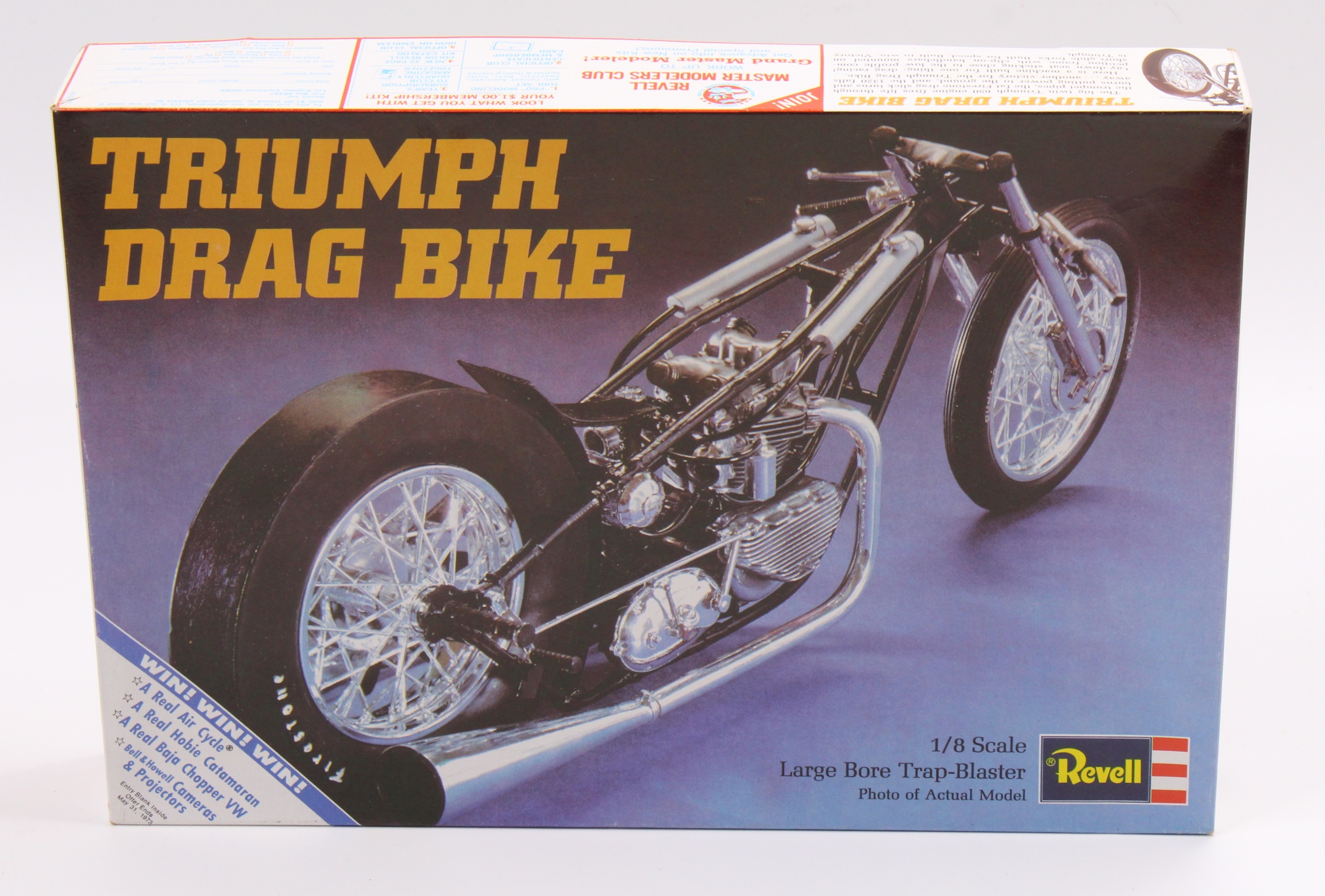 Lot 653 - A Revell 1/8th scale No. H-1560 Triumph Drag