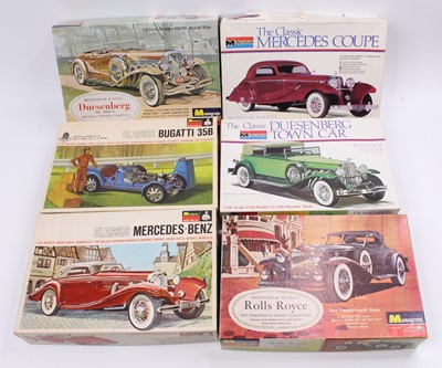 Lot 657 - Monogram Classic 1/24th scale model kit group,...